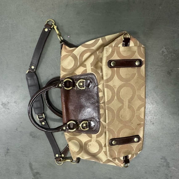 Coach Signature Canvas Shoulder Bag in Brown and Tan - Picture 4 of 5